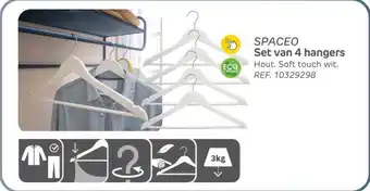 BricoPlanit Spaceo set van 4 hangers aanbieding