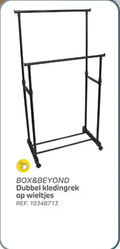 BricoPlanit Box&beyond dubbel kledingrek op wieltjes aanbieding