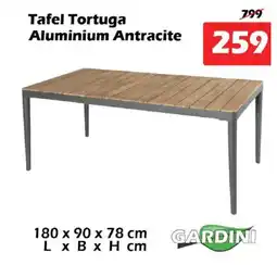 iTEK Tafel tortuga aluminium antracite aanbieding