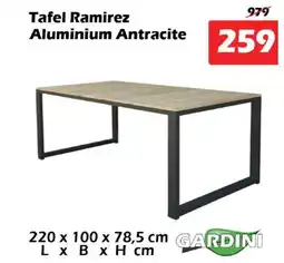 iTEK Tafel ramirez aluminium antracite aanbieding