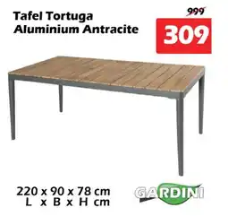 iTEK Tafel tortuga aluminium antracite aanbieding