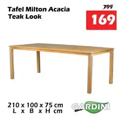 iTEK Tafel milton acacia teak look aanbieding