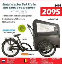 iTEK Elektrische bakfiets met grote voorwielen aanbieding