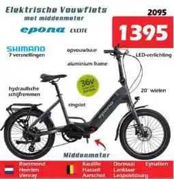 iTEK Elektrische vouwfiets met middenmotor aanbieding