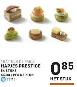 Bidfood Traiteur de paris hapjes prestige aanbieding