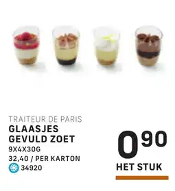 Bidfood Traiteur de paris glaasjes gevuld zoet aanbieding