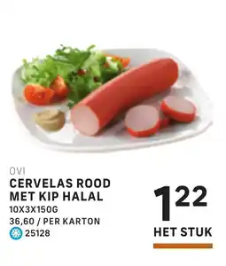 Bidfood Ovi cervelas rood met kip halal aanbieding