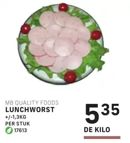 Bidfood MB quality foods lunchworst aanbieding