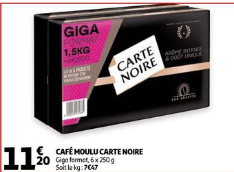 Auchan Cafe moulu carte noire aanbieding