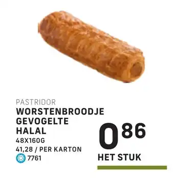 Bidfood Pastridor worstenbroodje halal aanbieding