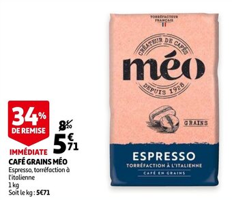 Auchan Cafe grains meo aanbieding