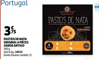 Auchan Pasteis de nata original 6 pieces sabor antigo aanbieding