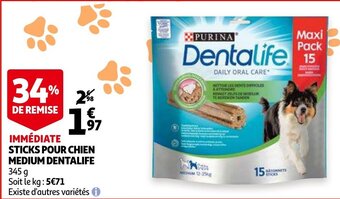 Auchan Sticks pour chien medium dentalife aanbieding