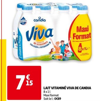 Auchan Lait vitamine viva de candia aanbieding