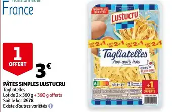 Auchan Pates simples lustucru aanbieding