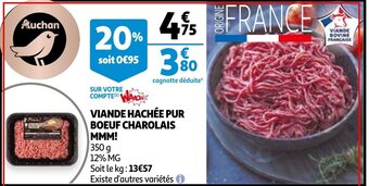Auchan Viande hachee pur boeuf charolais mmm! aanbieding