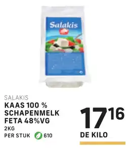 Bidfood Salakis Kaas 100% Schapenmelk Feta 48% VG aanbieding