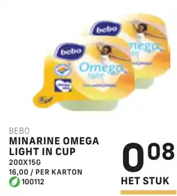 Bidfood Bebo minarine omega light in cup aanbieding