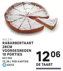 Bidfood Holeki Rabarbertaart 28 cm Voorgesneden 10 Porties aanbieding