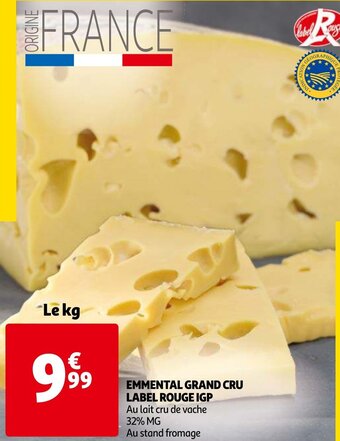 Auchan Emmental grand cru label rouge igp aanbieding