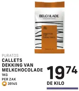 Bidfood Puratos callets dekking van melkchocolade aanbieding
