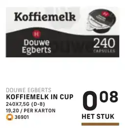 Bidfood Douwe egberts koffiemelk in cup aanbieding