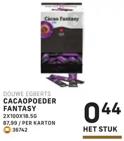 Bidfood Douwe egberts cacaopoeder fantasy aanbieding