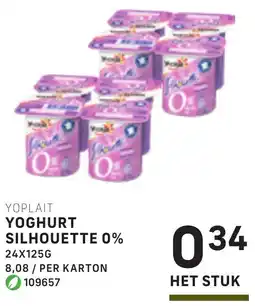 Bidfood Yoplait yoghurt silhouette 0% aanbieding