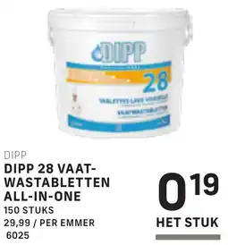Bidfood Dipp 28 vaat- wastabletten all-in-one aanbieding