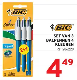 Trafic BiC Balpennen 4 Kleuren aanbieding
