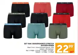 Trafic Set van 3 boxershorts stretch katoen heren aanbieding