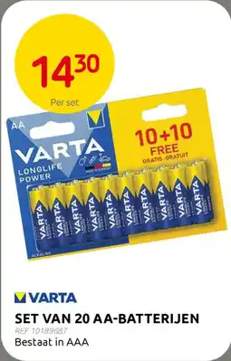 BricoPlanit Varta set van 20 AA-batterijen aanbieding