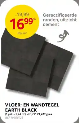 BricoPlanit Vloer- en wandtegel earth black aanbieding