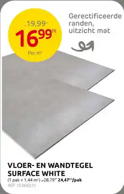 BricoPlanit Vloer- en wandtegel surface white aanbieding