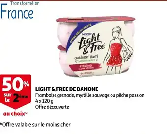 Auchan Light & free de danone 4 x 120g aanbieding