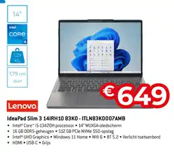 Exellent Lenovo IdeaPad Slim 3 14IRH10 83KO - ITLN83K0007AMB aanbieding