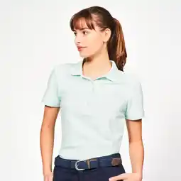 Decathlon Golfpolo katoen polyester korte mouwen dames MW500 lichtgroen aanbieding