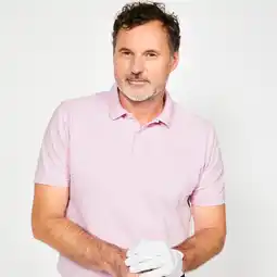 Decathlon Golfpolo katoen korte mouwen heren MW500 lichtroze aanbieding
