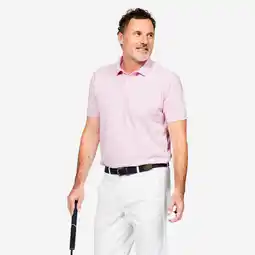 Decathlon Golfpolo katoen korte mouwen heren MW500 lichtroze aanbieding