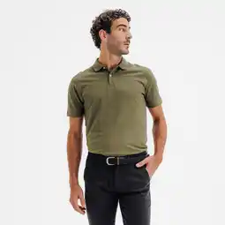 Decathlon Golfpolo katoen korte mouwen heren MW500 kaki aanbieding