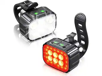 Decathlon Fietsverlichting USB Oplaadbaar Koplamp en Achterlicht Set LED Verlichting aanbieding