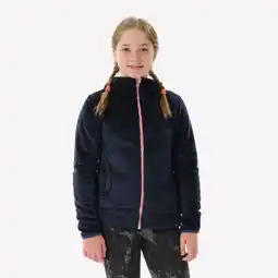 Decathlon Warme fleece jas voor wandelen kinderen van 7-15 jaar MH500 marineblauw aanbieding