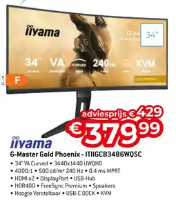 Exellent iiyama G-Master Gold Phoenix - ITIIGCB3486WQSC aanbieding