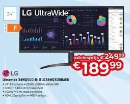 Exellent LG Ultrawide 34WQ500-B-ITLG34WQ500BAEU aanbieding