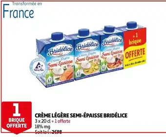 Auchan Creme legere semi-epaisse bridelice 3 x 20cl aanbieding