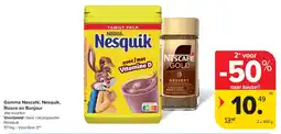 Carrefour Gamma Nescafé, Nesquik, Ricoré en Bonjour aanbieding