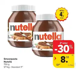 Carrefour Smeerpasta Nutella aanbieding