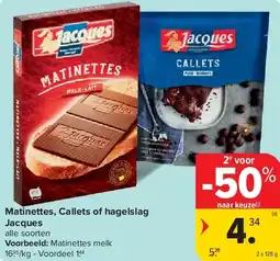 Carrefour Matinettes, Callets of hagelslag Jacques aanbieding
