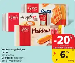 Carrefour Wafels en gebakjes Lotus aanbieding