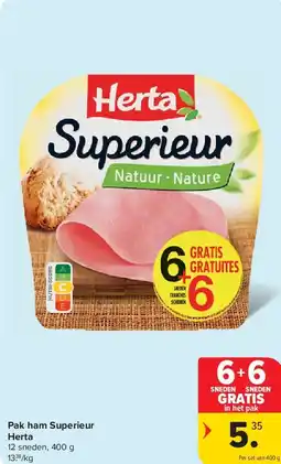 Carrefour Pak ham Superieur Herta aanbieding